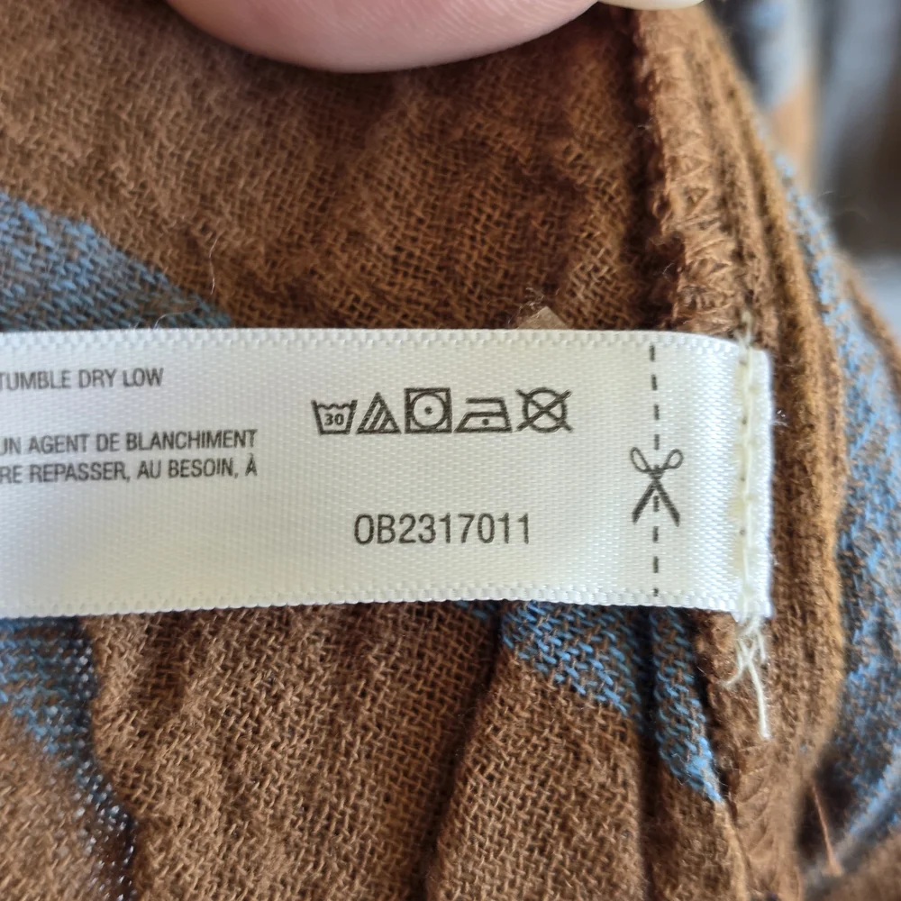 Loose-Fit Blue Button-Up Shirt and Brown Wide-Leg Pants Set - Picture 11 of 12